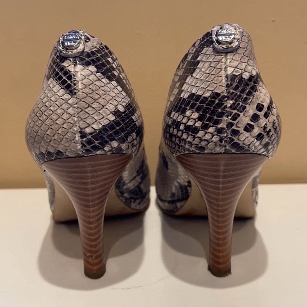 Calvin Klein Natural Python-Print Peep-Toe Pumps - image 7